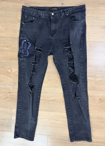 Jeans uomo nero amiri - jeans, snake