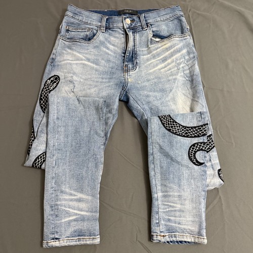 Amiri jeans snake art patch - jeans,