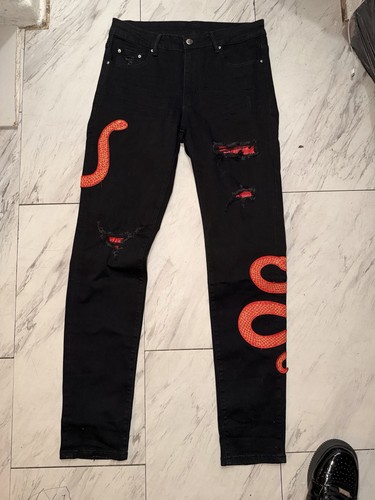 Jeans usati amiri rosso oro - jeans,